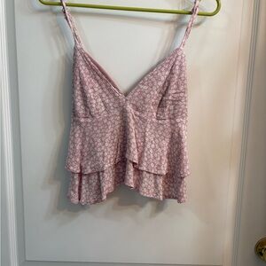 Floral Pink Layered Women's Top